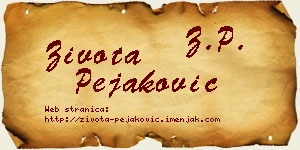 Života Pejaković vizit kartica